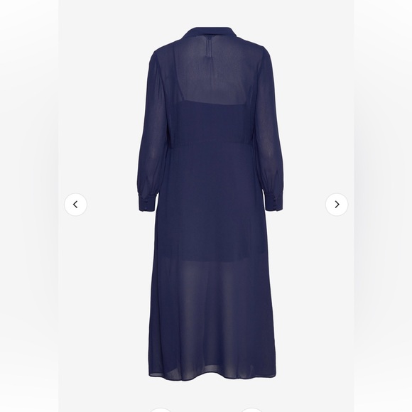 Ted Baker Faithiy Asymmetric Ruffle Midi Skirt Dress Dark Navy Womens Size Ted 2 - Picture 6 of 17